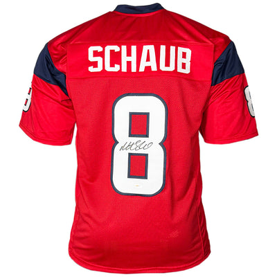 Matt Schaub Signed Houston Red Football Jersey (JSA)