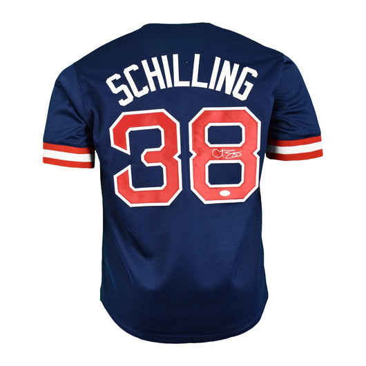 Curt Schilling Signed Boston Navy Jersey (JSA)