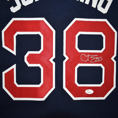 Curt Schilling Signed Boston Navy Jersey (JSA)