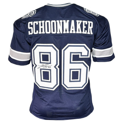 Luke Schoonmaker Signed Dallas Blue Football Jersey (JSA)