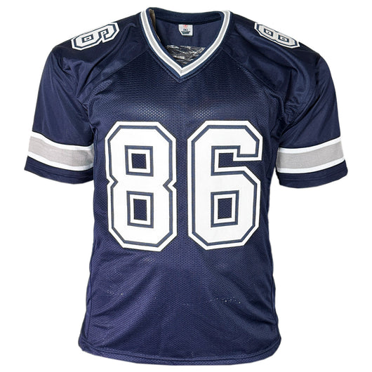 Luke Schoonmaker Signed Dallas Blue Football Jersey (JSA)