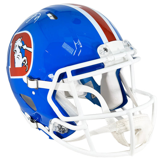 Shannon Sharpe Signed Denver Broncos Throwback Authentic Speed Full-Size Football Helmet (JSA)