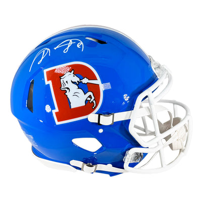 Shannon Sharpe Signed Denver Broncos Throwback Authentic Speed Full-Size Football Helmet (JSA)