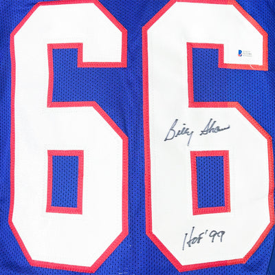 Billy Shaw Signed HOF 99 Inscription Buffalo Blue Football Jersey (Beckett)