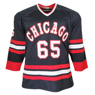 Andrew Shaw Signed Chicago Black Hockey Jersey (JSA)