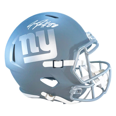 Jeremy Shockey Signed New York Giants Slate Alternate Speed Full-Size Replica Football Helmet (Beckett)