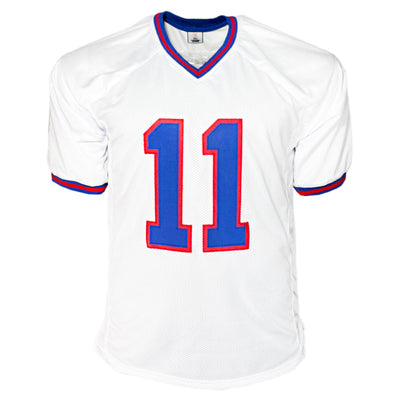 Phil Simms Signed New York White Football Jersey (JSA)