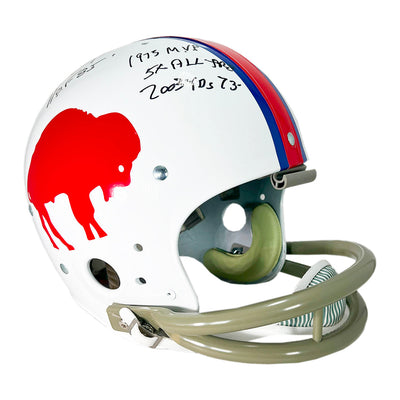 OJ Simpson Signed Multi Inscription Buffalo Bills Throwback 65-73 Full-Size Replica Football Helmet (JSA)