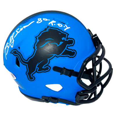 Billy Sims Signed 80 ROY Detroit Lions Rave Mini Football Helmet (JSA)