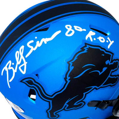 Billy Sims Signed 80 ROY Detroit Lions Rave Mini Football Helmet (JSA)
