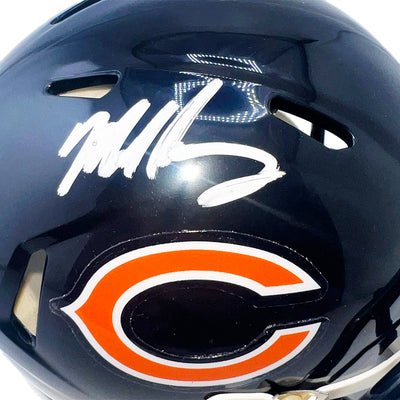 Mike Singletary Signed White Ink Chicago Bears Speed Mini Football Helmet (Beckett)