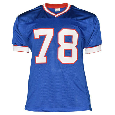 Bruce Smith Signed Buffalo Blue Football Jersey (Beckett )
