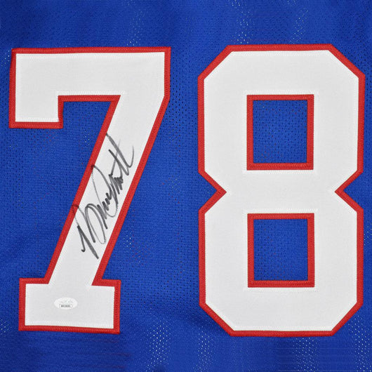 Bruce Smith Signed Buffalo Blue Football Jersey (Beckett )