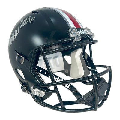 Troy Smith Signed Heisman 2006 Inscription Ohio State Buckeyes Alt Speed Full-Size Replica Football Helmet (JSA)