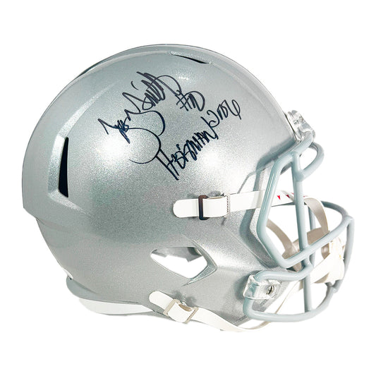 Troy Smith Signed Heisman 2006 Inscription Ohio State Buckeyes Speed Full-Size Replica Football Helmet (JSA)