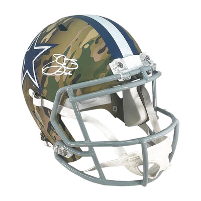 Emmitt Smith Signed Dallas Cowboys Camo Speed Full-Size Replica Football Helmet (Beckett)