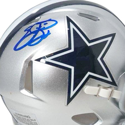 Emmitt Smith Signed Dallas Cowboys Speed Mini Football Helmet Blue Ink (JSA)