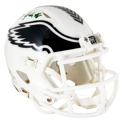 DeVonta Smith Signed Philadelphia Eagles Salute 2024 Mini Football Helmet (Beckett)