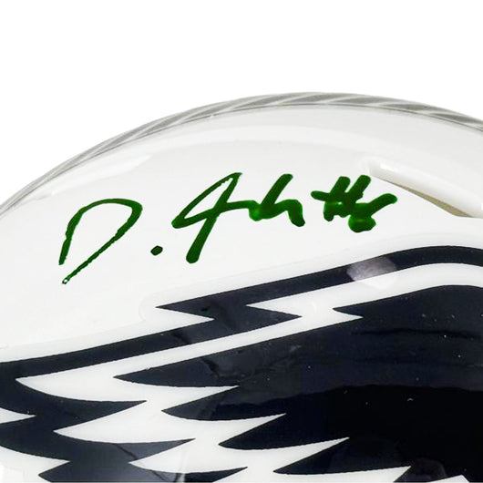 DeVonta Smith Signed Philadelphia Eagles Salute 2024 Mini Football Helmet (Beckett)