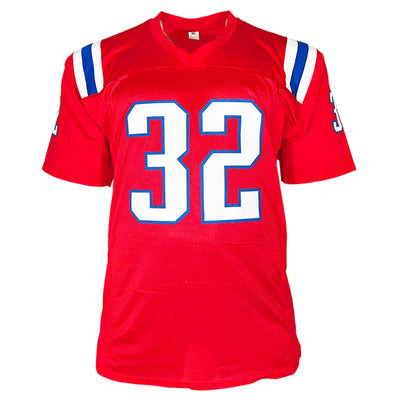 Antowain Smith Signed 2x SB Champ Inscription New England Red Football Jersey (JSA)