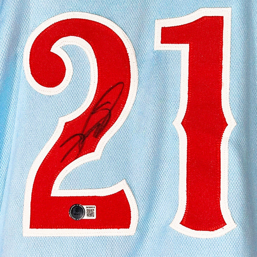 Sammy Sosa Signed Chicago Light Blue Baseball Jersey (Beckett)