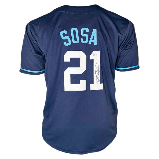 Sammy Sosa Signed Wrigleyville Navy Baseball Jersey (Beckett)