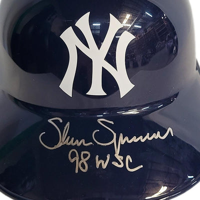 Shane Spencer Signed New York Yankees Souvenir MLB Baseball Batting Helmet 98 WSC (JSA)