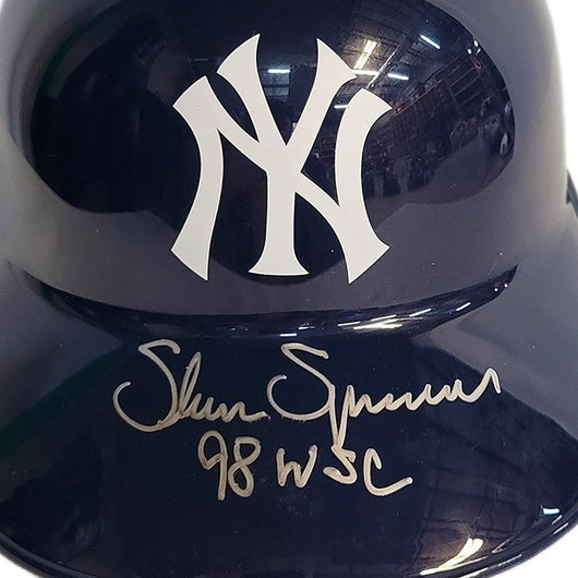 Shane Spencer Signed New York Yankees Souvenir MLB Baseball Batting Helmet 98 WSC (JSA)