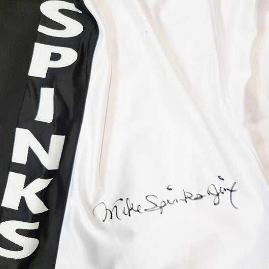 Michael "Jinx" Spinks Signed White Boxing Trunks (JSA)