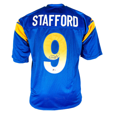 Matthew Stafford Signed Los Angeles Blue Football Jersey (Beckett)