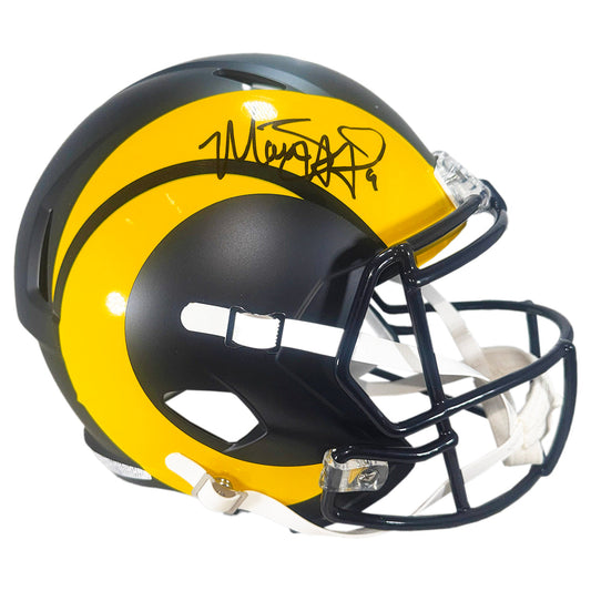 Matthew Stafford Signed Los Angeles Rams Rivalries Speed Full-Size Replica Football Helmet (Beckett)