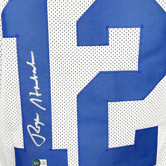 Roger Staubach Signed Dallas White Football Jersey (Beckett)