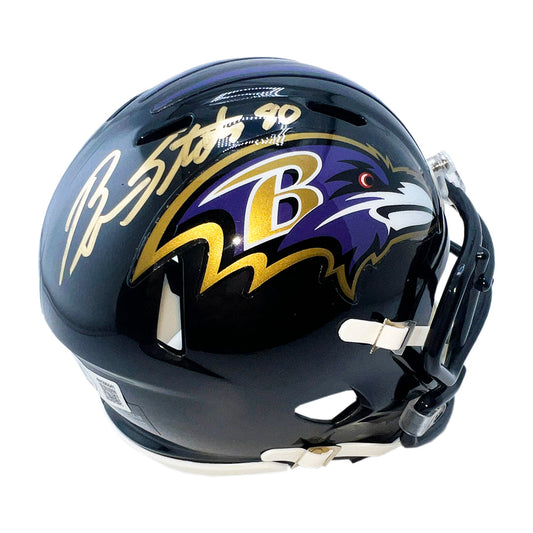 Brandon Stokley Signed Baltimore Ravens Speed Mini Football Helmet (Beckett)