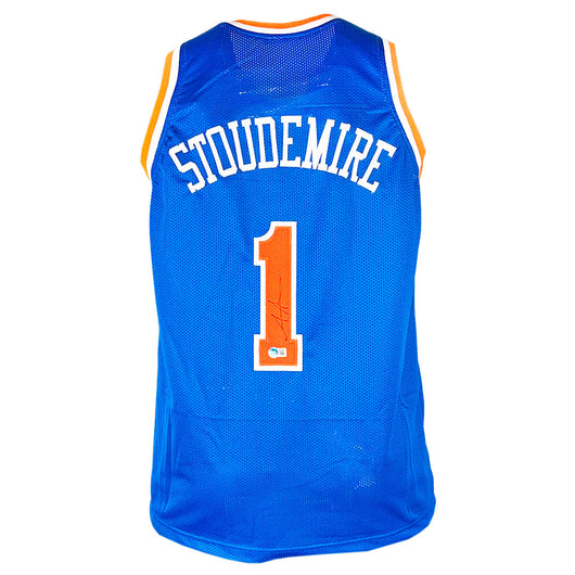 Amar'e Stoudemire Signed New York Blue Basketball Jersey (Beckett)