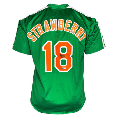Darryl Strawberry Signed New York St. Patricks Day Jersey  (Beckett )