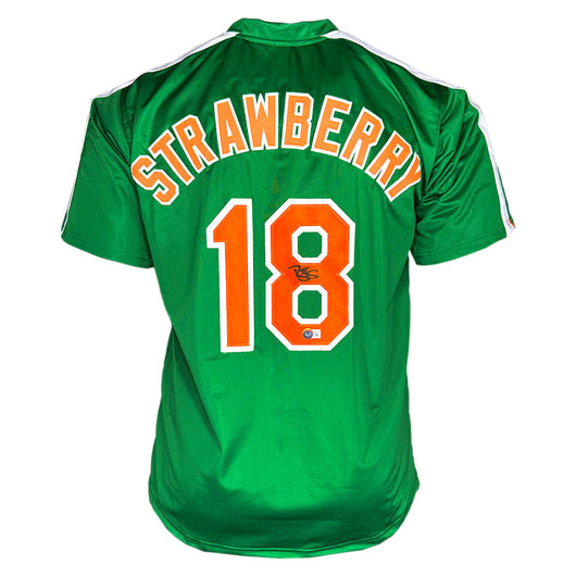 Darryl Strawberry Signed New York St. Patricks Day Jersey  (Beckett )
