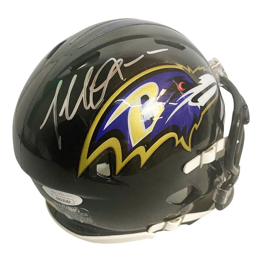 Terrell Suggs Signed Baltimore Ravens Speed Mini Replica Football Helmet (JSA)