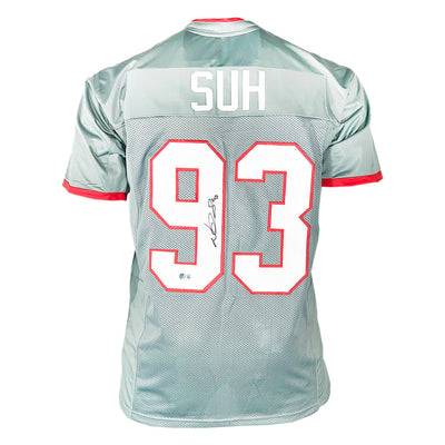 Ndamukong Suh Signed Tampa Bay Grey Football Jersey (Beckett)