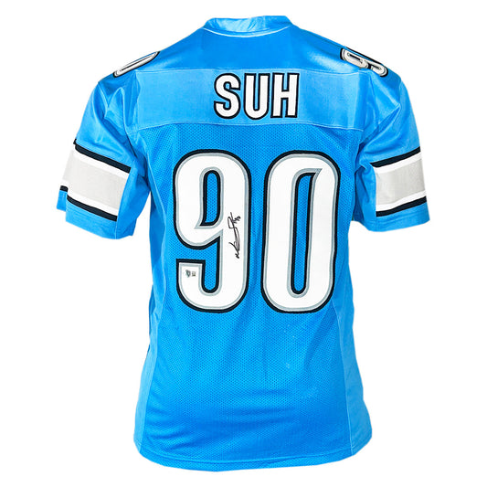 Ndamukong Suh Signed Detroit Light Blue Football Jersey (Beckett)