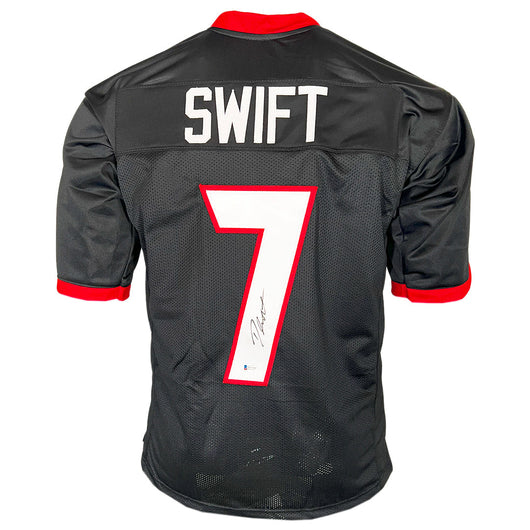 D'Andre Swift Signed Georgia College Black Football Jersey (Beckett)