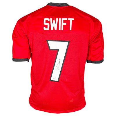 D'Andre Swift Signed Georgia College Red Football Jersey (Beckett)