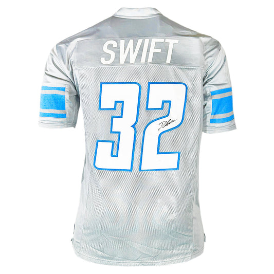 D'Andre Swift Signed Detroit Grey Football Jersey (JSA)