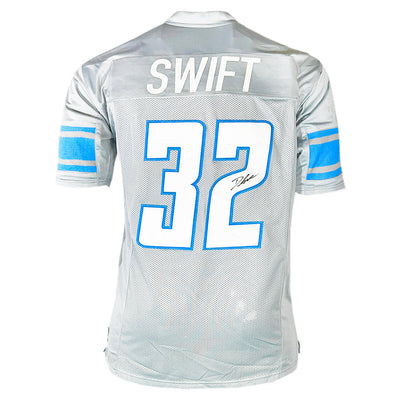 D'Andre Swift Signed Detroit Grey Football Jersey (JSA)