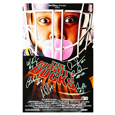 The Mighty Ducks Cast Signed 11x17 Photo (Beckett)