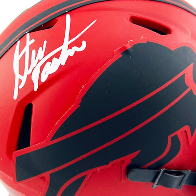 Steve Tasker Signed Buffalo Bills Rave Mini Football Helmet (JSA)