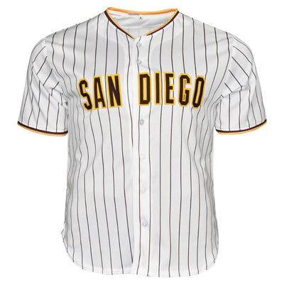 Fernando Tatis Jr Signed San Diego White Pinstripe Slam Diego Baseball Jersey (JSA)