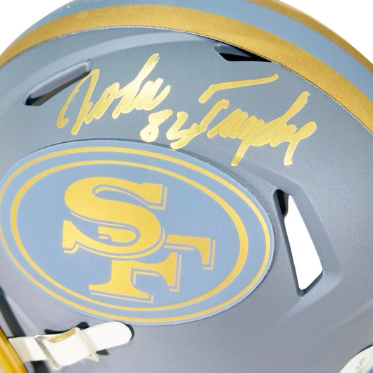 John Taylor Signed San Francisco 49ers Slate Alternate Speed Mini Football Helmet (Beckett)