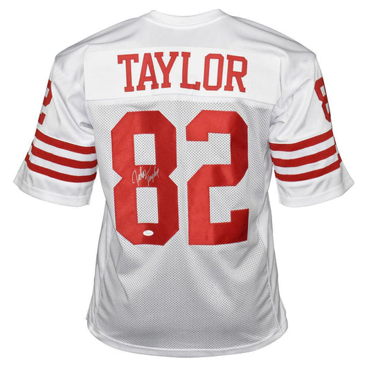 John Taylor Signed San Francisco Pro White Football Jersey Silver Ink (JSA)