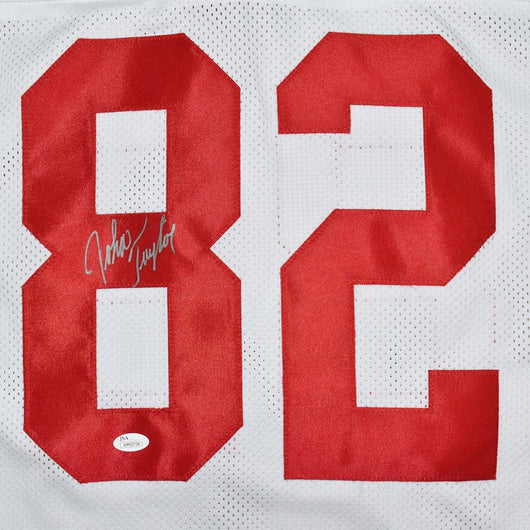 John Taylor Signed San Francisco Pro White Football Jersey Silver Ink (JSA)