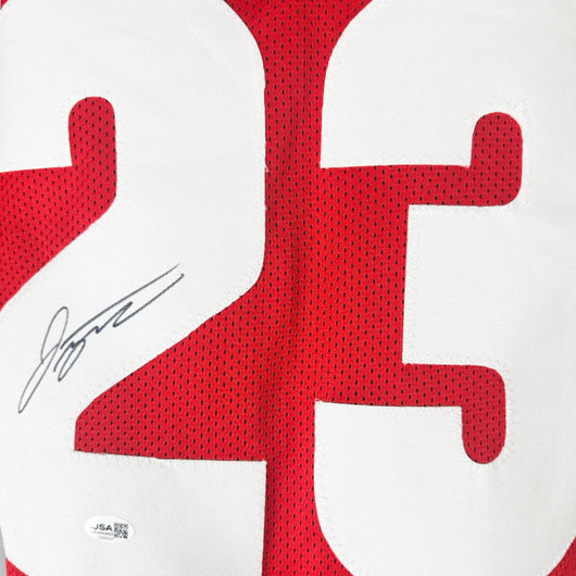Jonathan Taylor Signed Wisconsin Red Football Jersey (JSA)